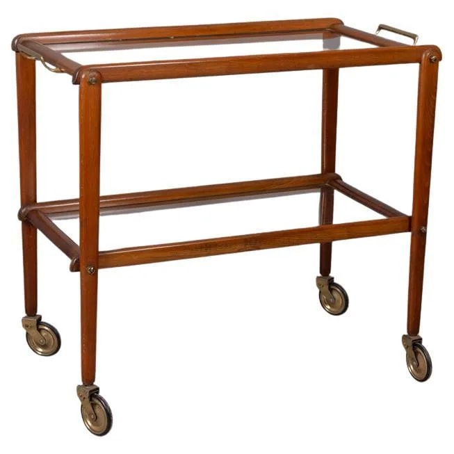 Vintage 1960s Wooden and Glass Serving Cart — Furniture — resale