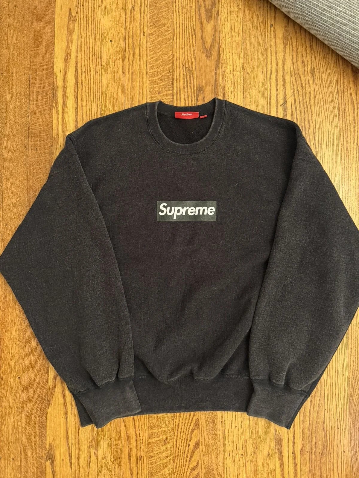 Supreme — Supreme Washed Box Logo Crew Neck — streetwear — resale