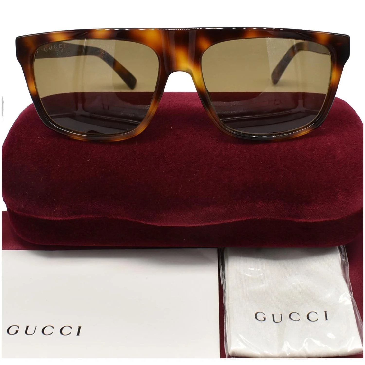 Gucci GG0450S 003 Havana Ruthenium Sunglasses Lens 2