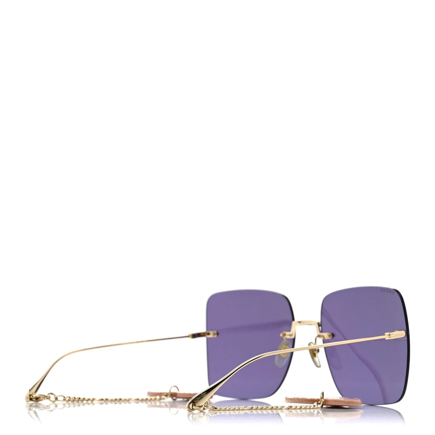 Metal Acetate Detachable Charm Rimless Square Sunglasses GG1147S 4