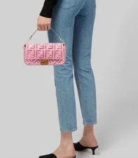 Fendi Baguette Ajour Embroidered Ciclamino Auth 2