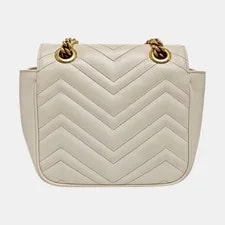 Auth Gucci GG Marmont Mini Chevron Chain Crossbody 4