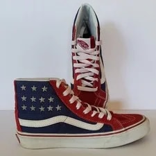 Vans Sk8 Hi American Flag Studded Stars 4.5 6 USA 2