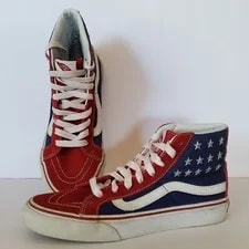 Vans Sk8 Hi American Flag Studded Stars 4.5 6 USA 3