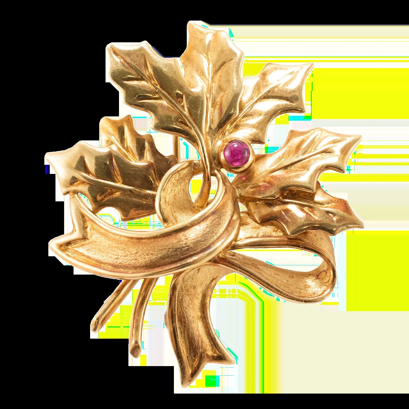 Tiffany and Co. — Tiffany & Co. 18k Yellow Gold 0.06ct Cabochon Leaf Brooch — Jewelry — resale