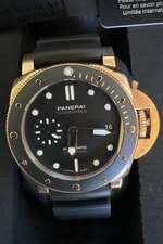 Panerai — Panerai Submersible Automatic 42mm 300m Black Dial Rose Gold Rubber Box/Pprs — Watch — resale