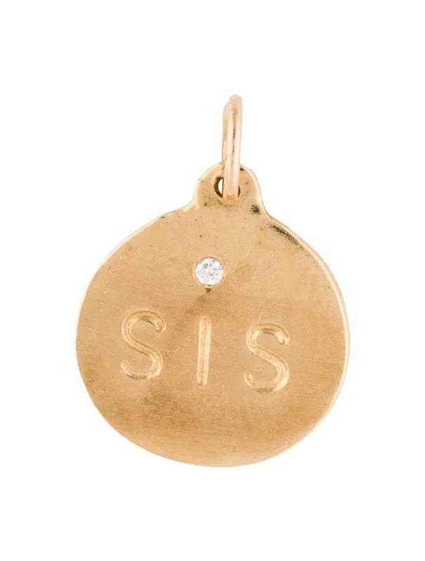 Helen Ficalora — 14K "SIS" Disk Charm — Jewelry — resale
