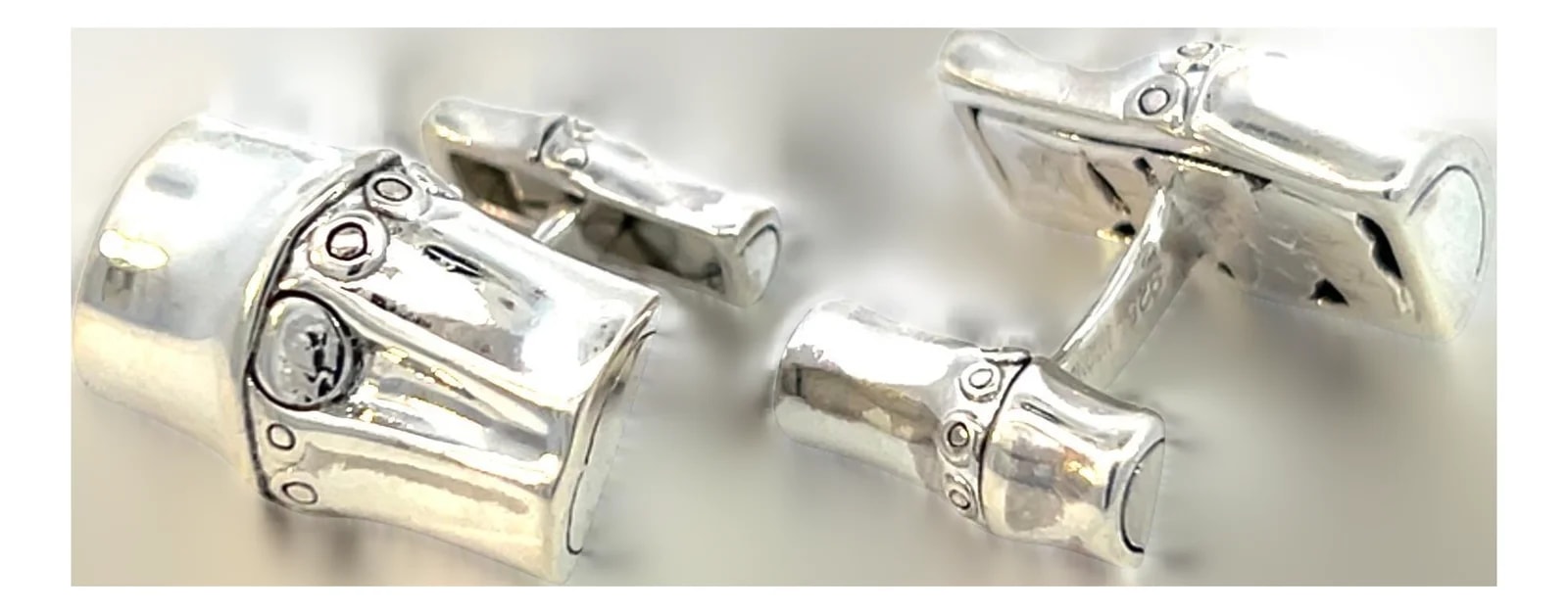 Georg Jensen — 1990s Pair of Georg Jensen Estate Bambo Cufflinks Sterling — Jewelry — resale
