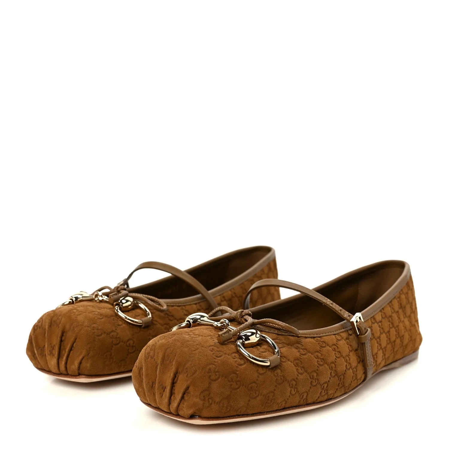 Kid Scamosciato Micro GG Horsebit Ballet 37.5 Cuoio Dafne 4