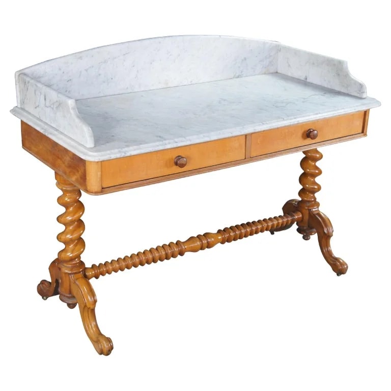 Antique Victorian Top Barley Twist Washstand Dry Sink Server Bar — Furniture — resale