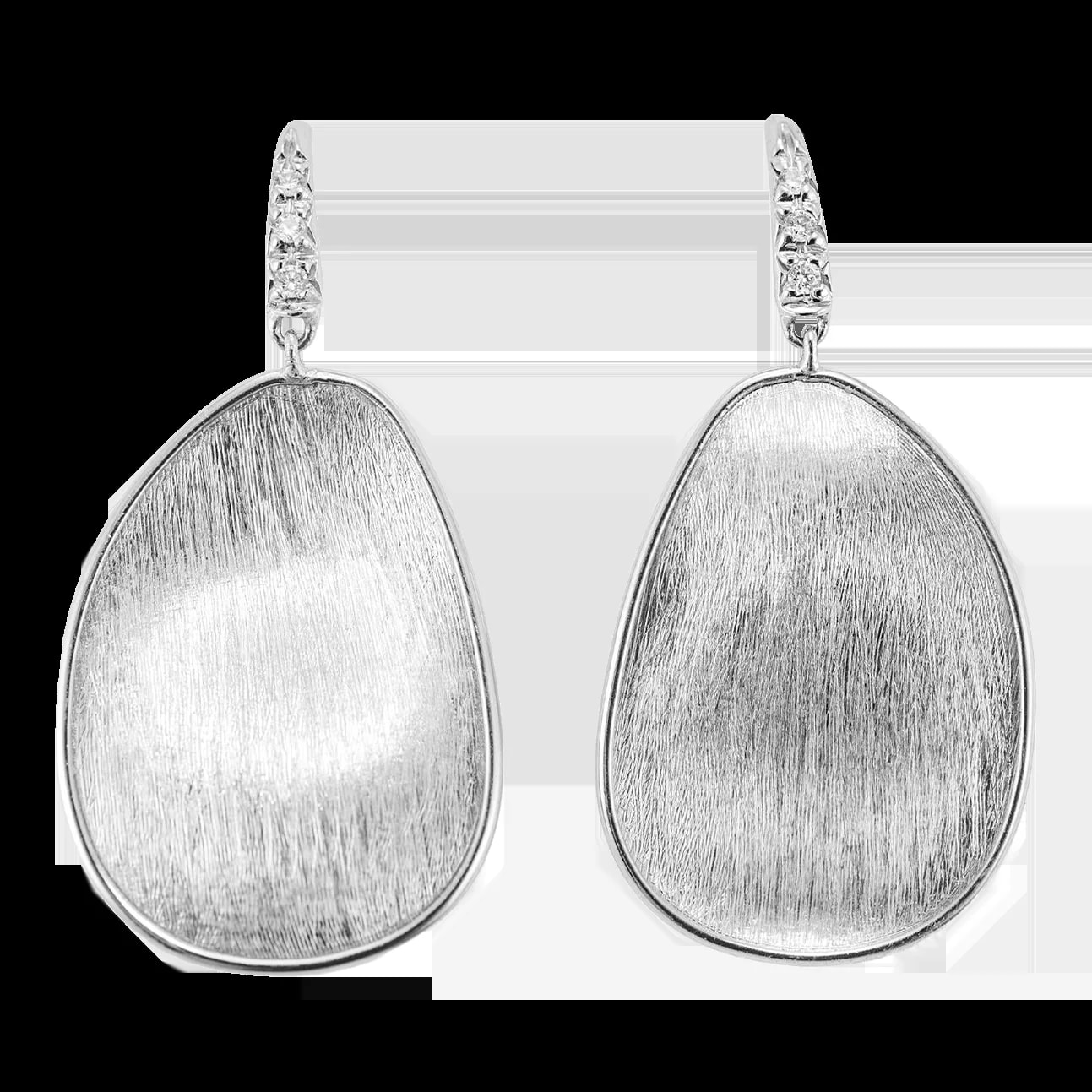 Marco Bicego — Marco Bicego Lunaria 18k White Gold 0.05ctw Petal Drop Dangle , A Pair — Jewelry — resale