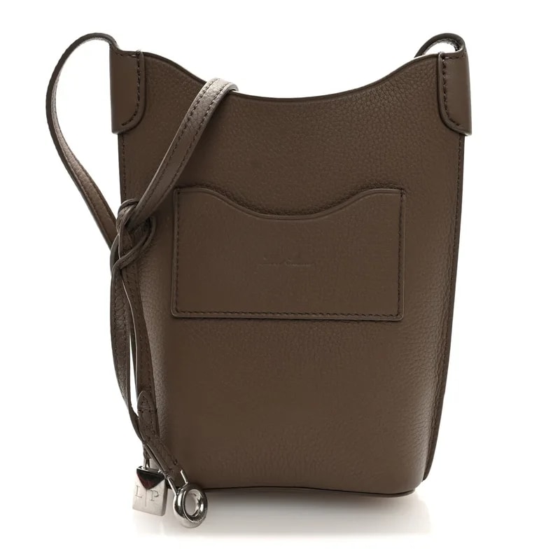 Loro Piana — Grained Bale Phone Case Warm Mastic — Handbag — resale