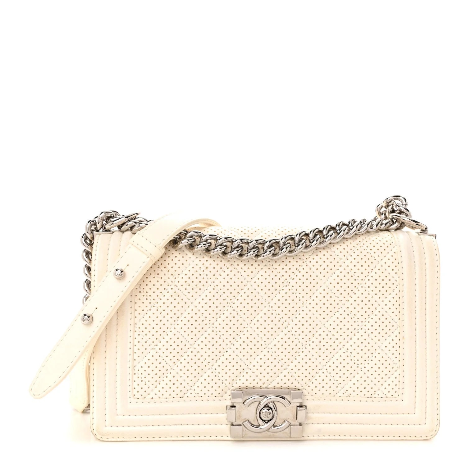 Chanel — Perforated Medium Boy Flap — Handbag — resale