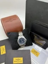 2015 Breitling Colt 36mm Blue Dial Stainless Steel Quartz A74389 B+P 2