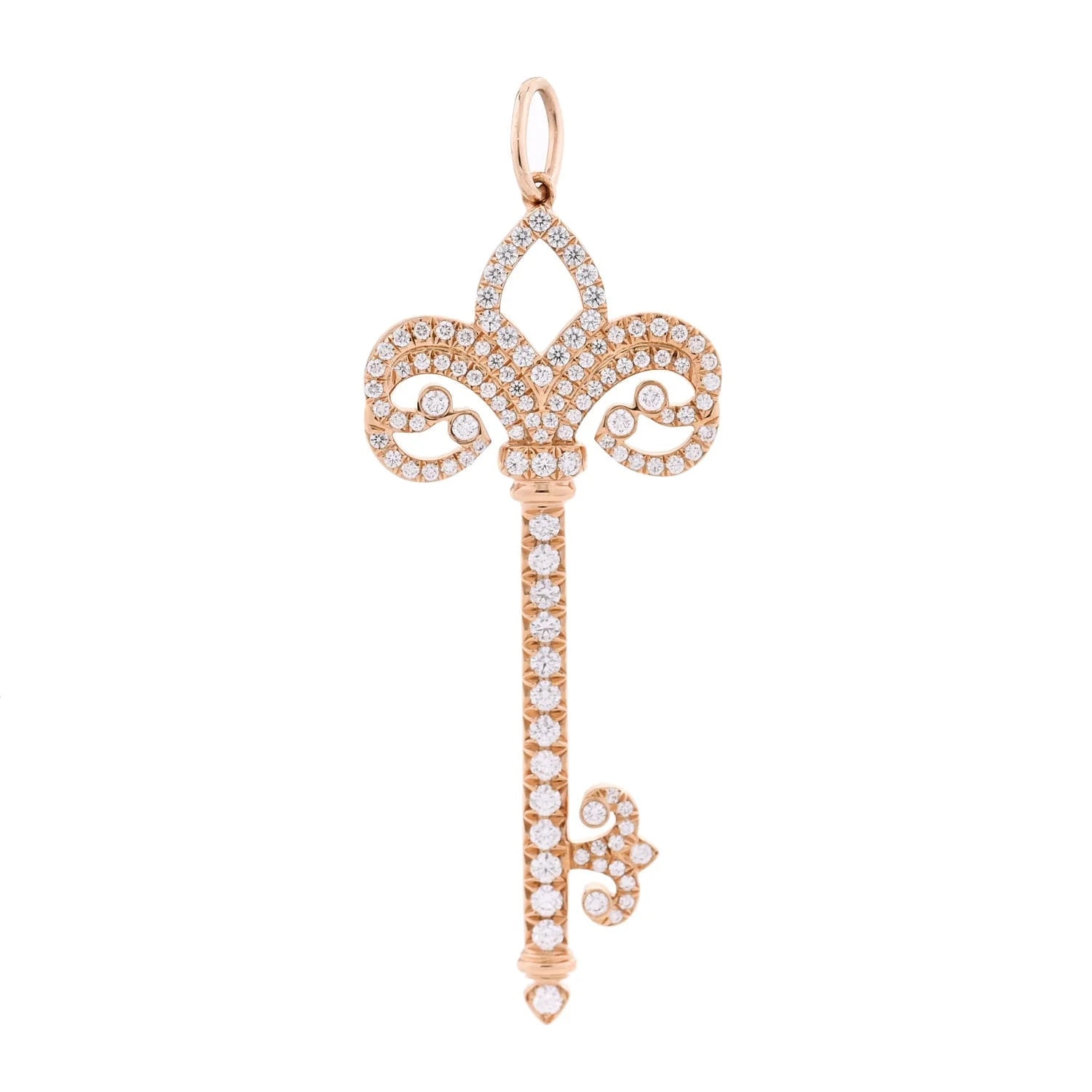 Tiffany & Co. — 18K Rose Gold .37ct Fleur de Lis Key — Jewelry — resale