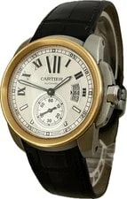 Cartier — Cartier Calibre de W7100010 3299 Stainless Steel / 18K 42mm Silver Dial #WJW090 — Watch — resale