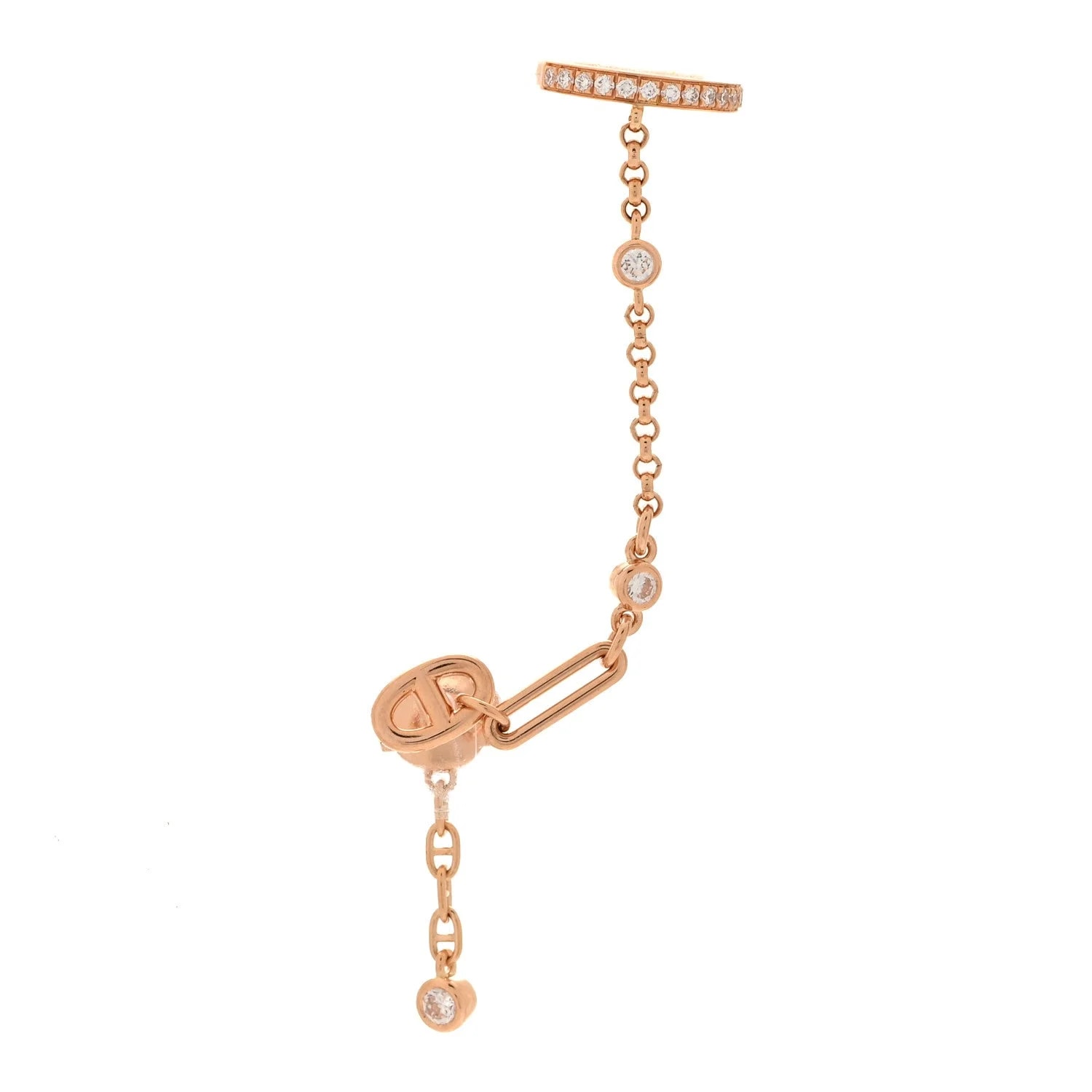 Hermès — 18K Rose Gold Chaine D'Ancre Chaos Left Single Climber — Jewelry — resale