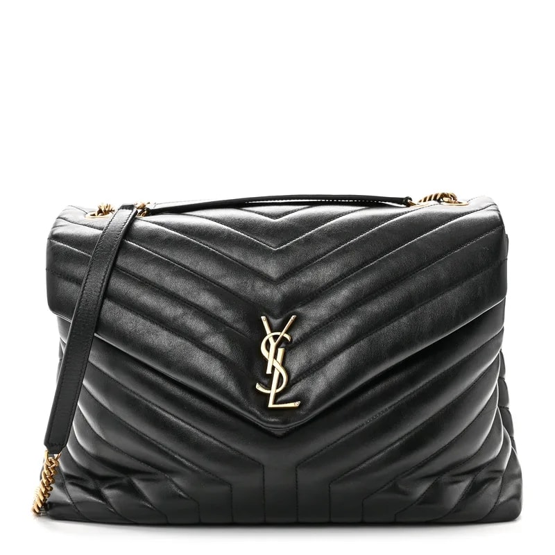 Saint Laurent — Y Quilted Monogram Large Loulou Chain Satchel — Handbag — resale