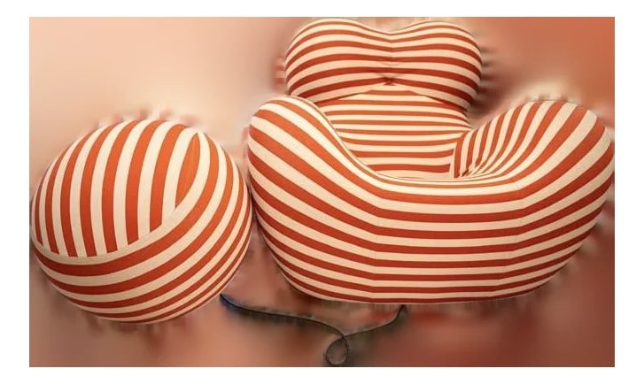 B&B Italia — Gaetano Pesce “Big Mama” (Up5_6) & Ottoman for B&b Italia – / Stripe – — Furniture — resale