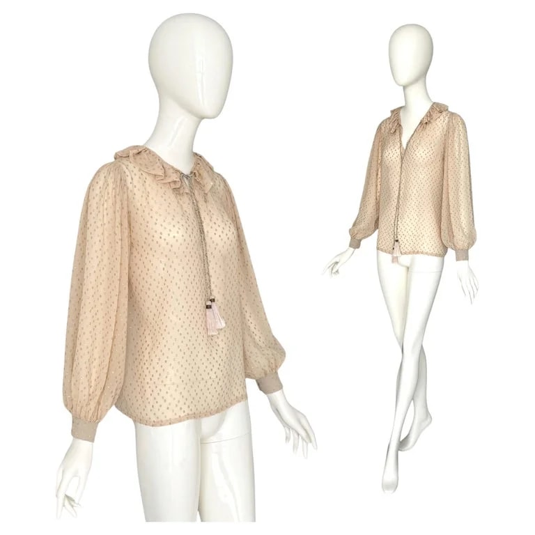 Yves Saint Laurent — Yves Saint Laurent "Rive Gauche" Fall Dots Blouse — Clothing — resale