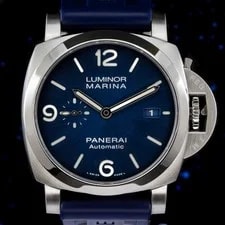 Panerai Luminor Marina 44mm Blue Dial PAM01313 Complete 2028 Warranty 2 Straps 2