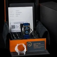 Panerai Luminor Marina 44mm Blue Dial PAM01313 Complete 2028 Warranty 2 Straps 4