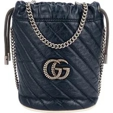 Gucci — Gucci Matelassé Chevron GG Marmont Mini Bucket Crossbody — Handbag — resale