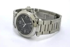 Cartier Pasha C W31043M7 Stainless Steel 35mm Black Dial Automatic 2003 #DW693 3