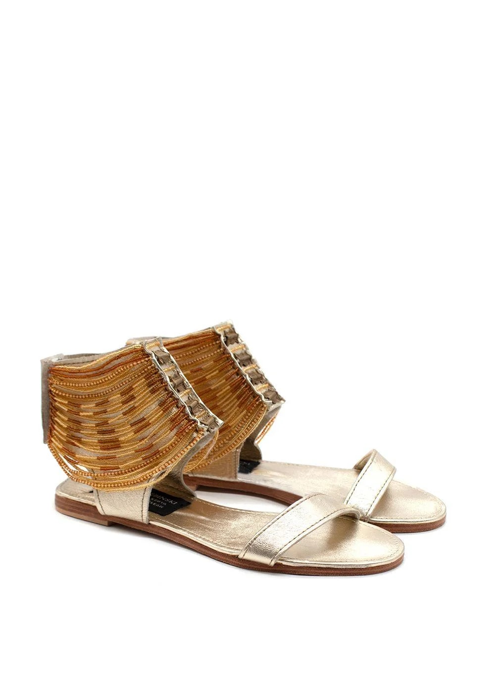 Other Designers — Anna Trzebinski Beaded Gladiator — Designer Shoe — resale