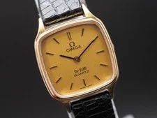 Vtg 1979 N Omega de Ville 591.0023 Cal.1353 Gold Qz 21mm Japan 2