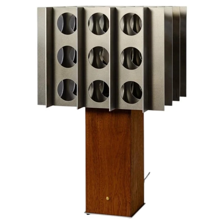 Luft Tanaka — Tenfold Tall Lamp, Perforated Metal Diffuser & Sapele Base — Furniture — resale