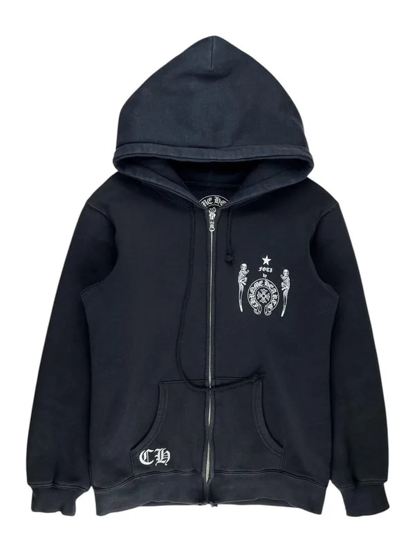 Chrome Hearts — Hearts Faded Foti Heavy Thermal Zip Up Hoodie — streetwear — resale