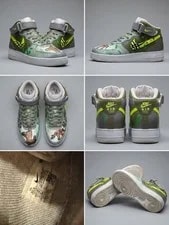 NIKE — Custom Nike Air Force 1 Mid Hand-Painted Graffiti Style — Sneaker — resale