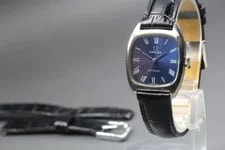 ! [Exc+5] Omega de Ville Square Blue Dial From Japan #750 2