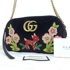Gucci — Gucci Camera , and , Bambi Flower Embroidery, GG Marmont — Handbag — resale