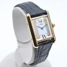 Cartier 5057001 Must Tank SM Vermeil Quartz Battery Operated 20mm 2 Hand Wristwa 3