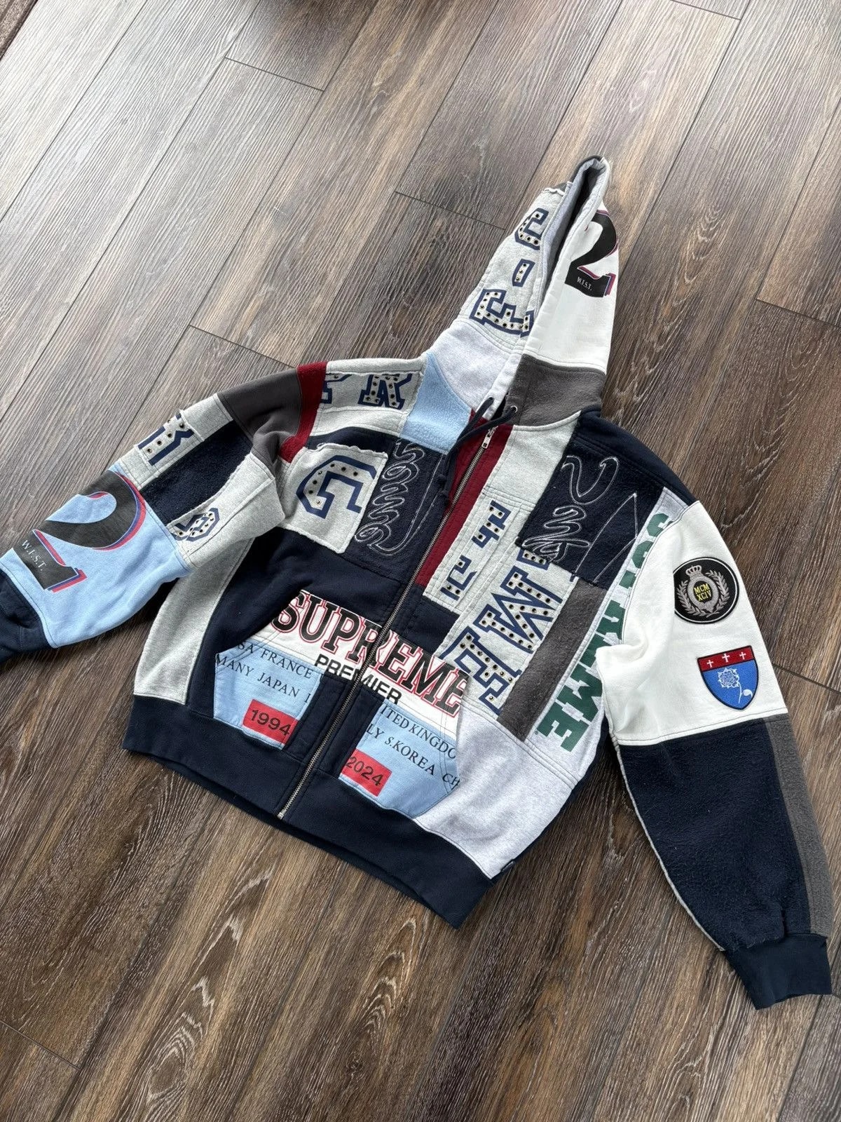 Supreme — Supreme Patchwork Zip Up Hoodie — streetwear — resale