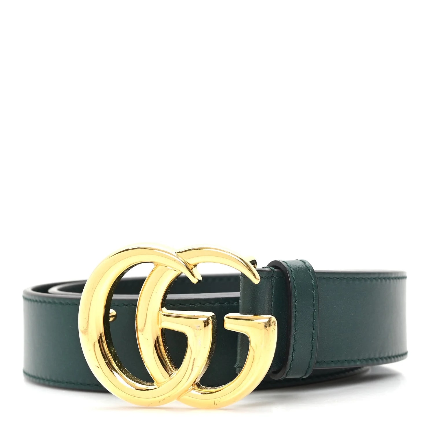 Gucci — Plutone Double G 30mm Belt 75 30 Verde — Accessory — resale