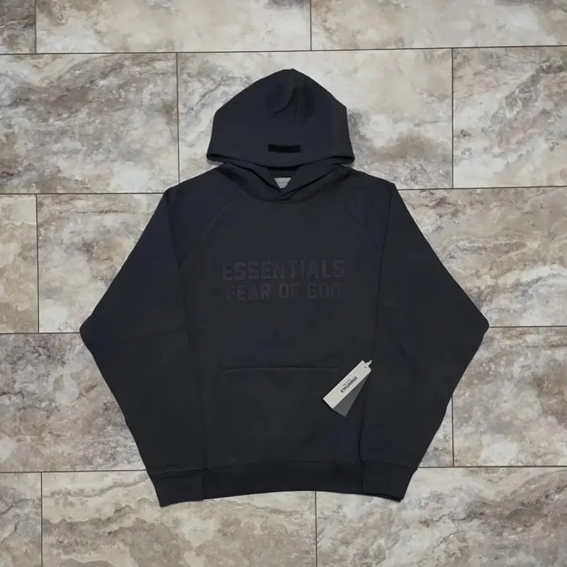 Fear of God Essentials Raglan Hoodie Gray Off Black Medium 2