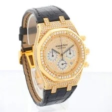Audemars Piguet Royal Oak Chronograph 26068BA.ZZ.D08 Pave 18k Yellow Gold 4