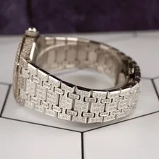 Audemars Piguet Lady Royal Oak 33mm Iced 13ct Diamonds Black Dial 67620ST 4