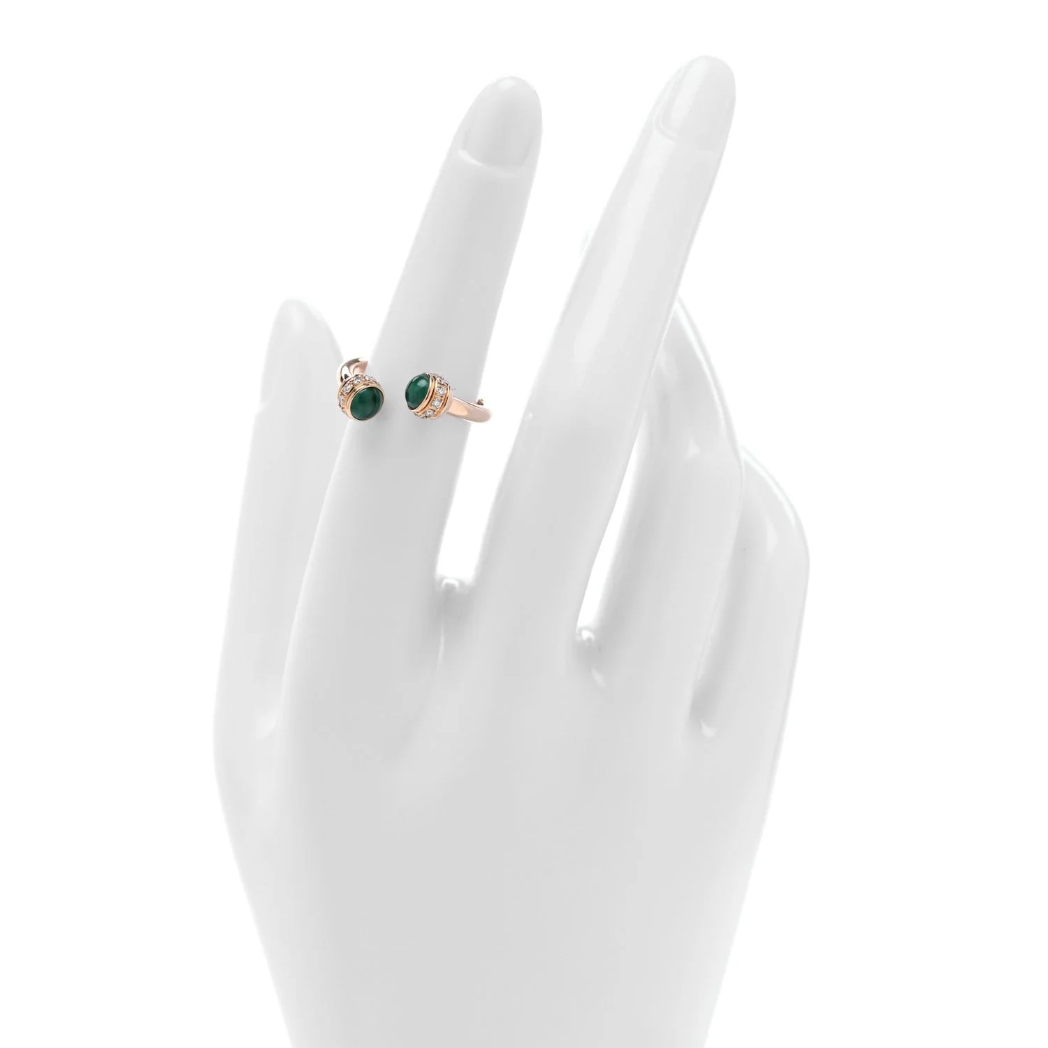 18K Rose Gold Malachite Possession Open 53 6.25 2