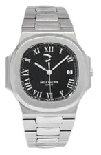Patek Philippe Nautilus Jumbo Steel Black Power Reserve 42mm B/P 3710/1A 2