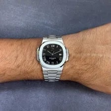 Patek Philippe Nautilus Jumbo Steel Black Power Reserve 42mm B/P 3710/1A 4
