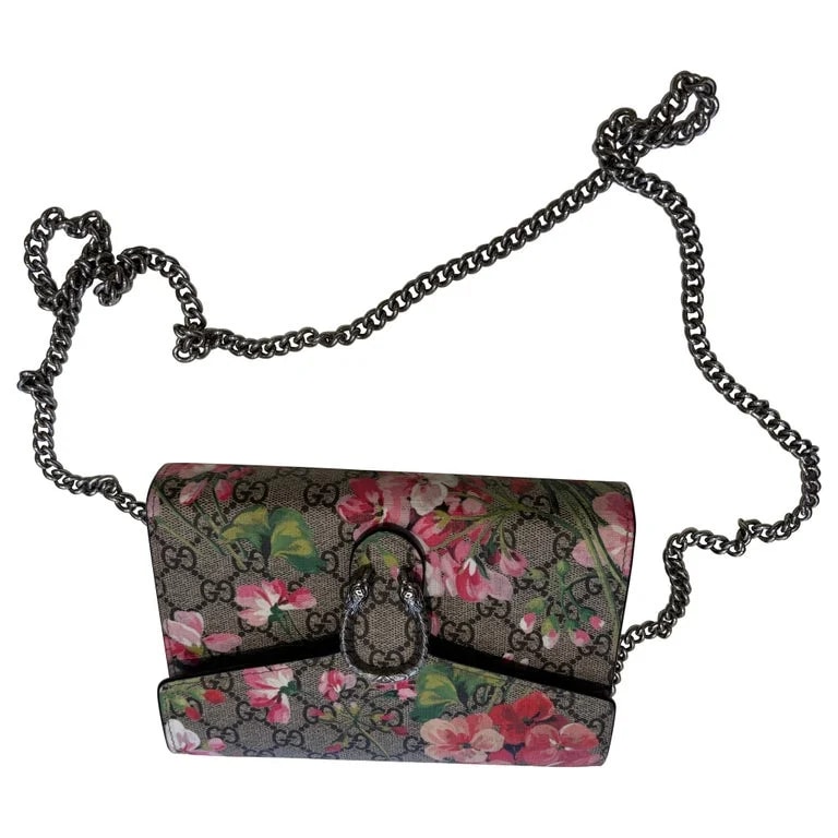 Alessandro Michele, Gucci — Gucci Dionysus GG Supreme Blooms Chain Wallet Floral Print 2016 w/Dust Cover — Accessory — resale