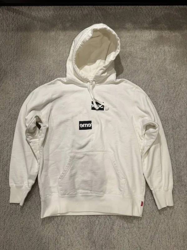 Supreme — Supreme Comme des Garcons Split Box Logo Hooded Sweatshirt — streetwear — resale