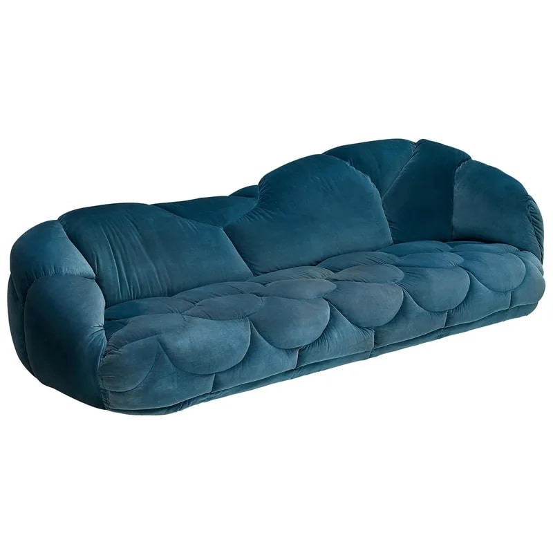 Howard Keith Cloud Sofa Upholstered in Blue Velvet 2