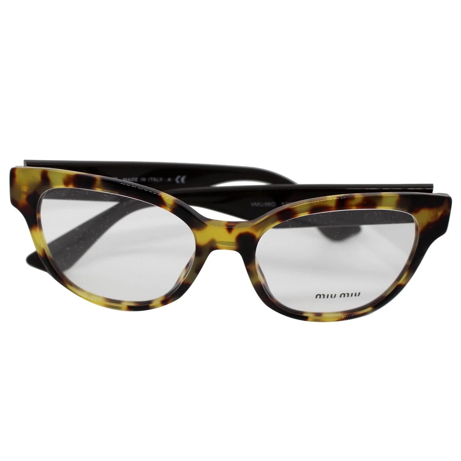 Miu Miu — Miu MU06OV 7S01O1 Light Havana Eyeglasses Demo Lens — Accessory — resale