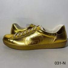 Gucci — Size 12 - Gucci Ace Metallic 599147 Interlocking G Logo Ships Fast! — Sneaker — resale