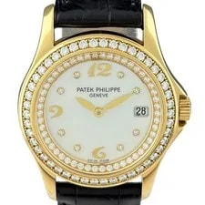 Patek Philippe — Patek Philippe Calatrava Diamond Bezel 4906 White #3104 — Watch — resale